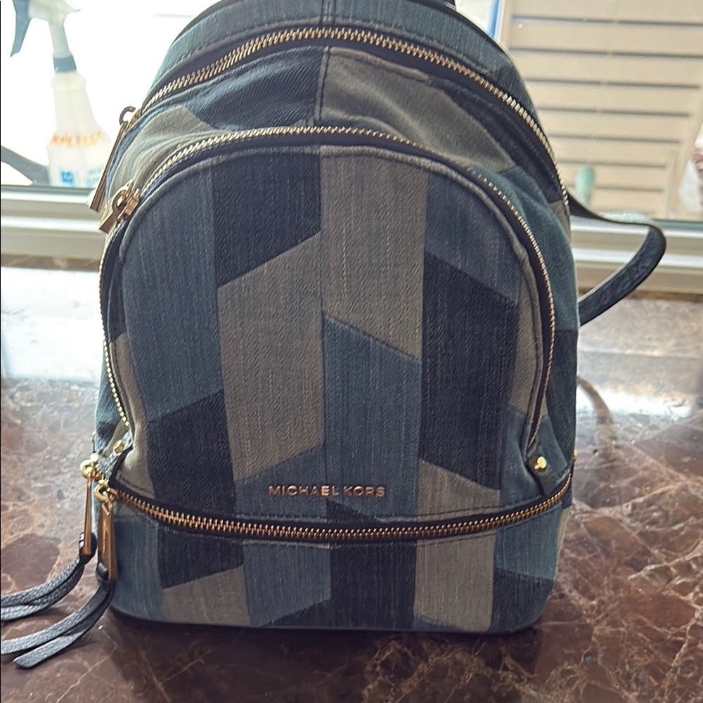 Michael Kors Denim Patchwork Backpack